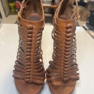 Alexander McQueen Brown Strappy Stiletto Sandal